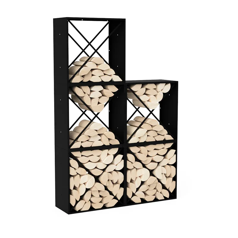 Napa Rak Kayu Bakar Kayu Rectangular Metal Outdoor minangka Pilihan sing Cerdas kanggo Panyimpenan Kayu Bakar Modern